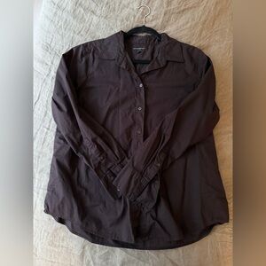 Banana Republic Dark Brown Poplin Button Down Shirt